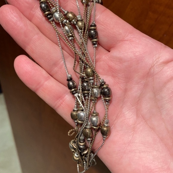 Six strand bronze, silver and brass necklace - Picture 3 of 5
